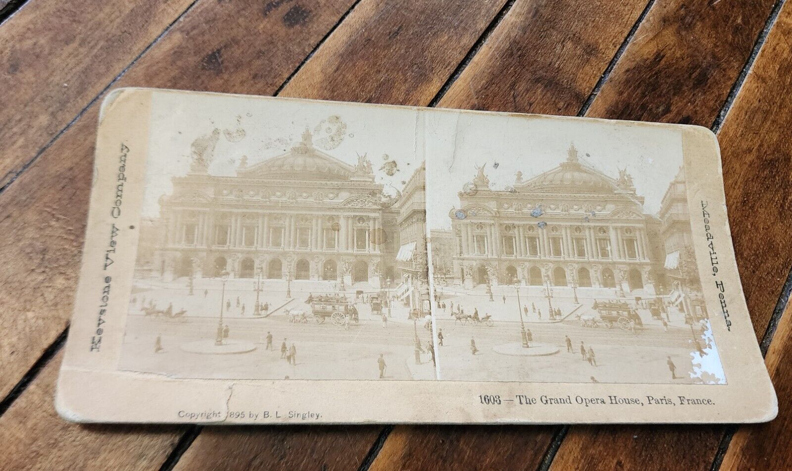 Antique 1895 Keystone Stereoview Card THE GRAND OPERA HOUSE PARIS FRANCE