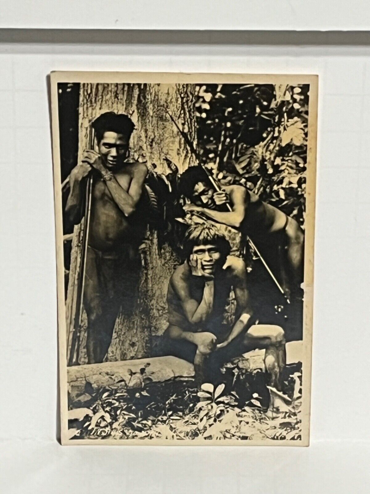 Postcard RPPC Aimore Indians Pose Bow Arrow Brazil Photo by Walter Garbe A59
