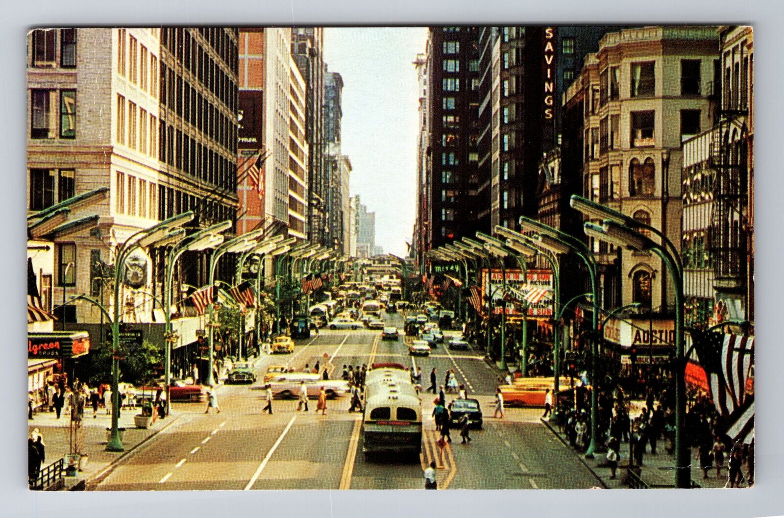 Chicago IL-Illinois, Busy State Street Looking South, Antique Vintage Postcard