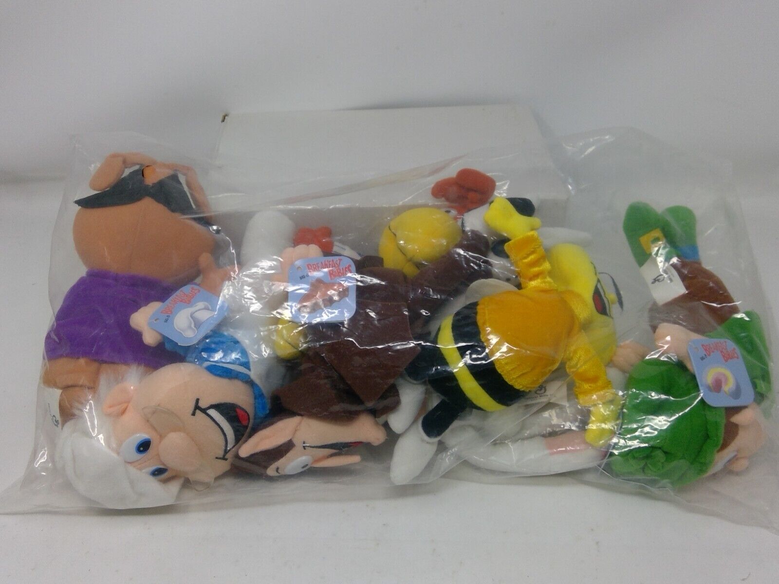 1997 General Mills Breakfast Babies Plush Cereal Mascots - Complete Set of 7 NIP
