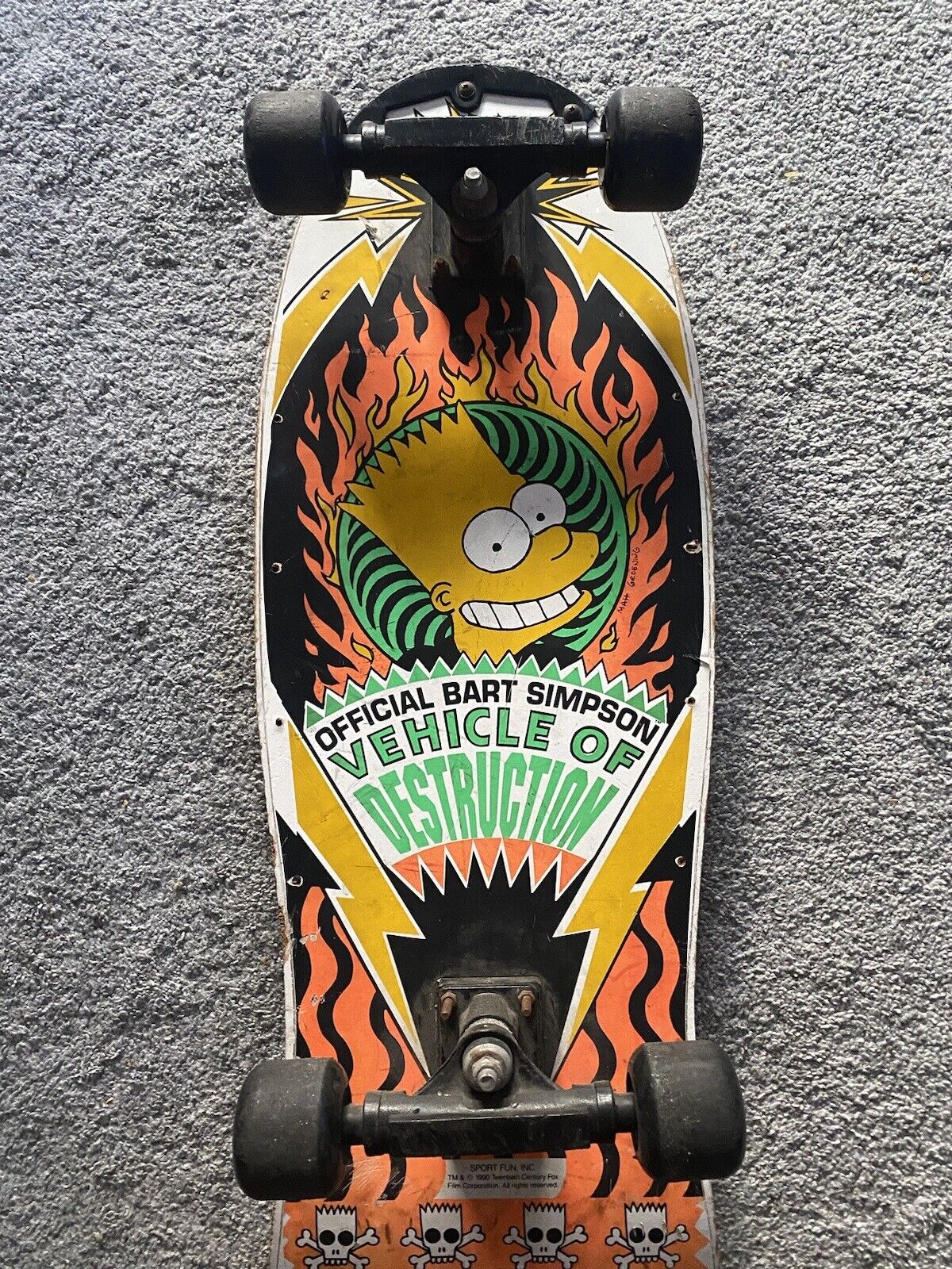 Vintage Simpsons 1990 Bart Simpson Vehicle Of Destruction Skateboard - Very good