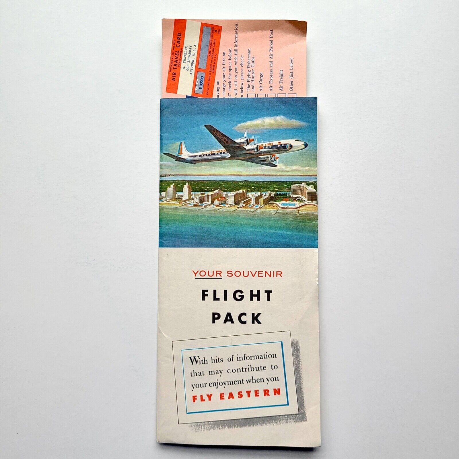 1957 Eastern Airlines Souvenir Flight Pack Travel Brochure Postcards Rent a Car