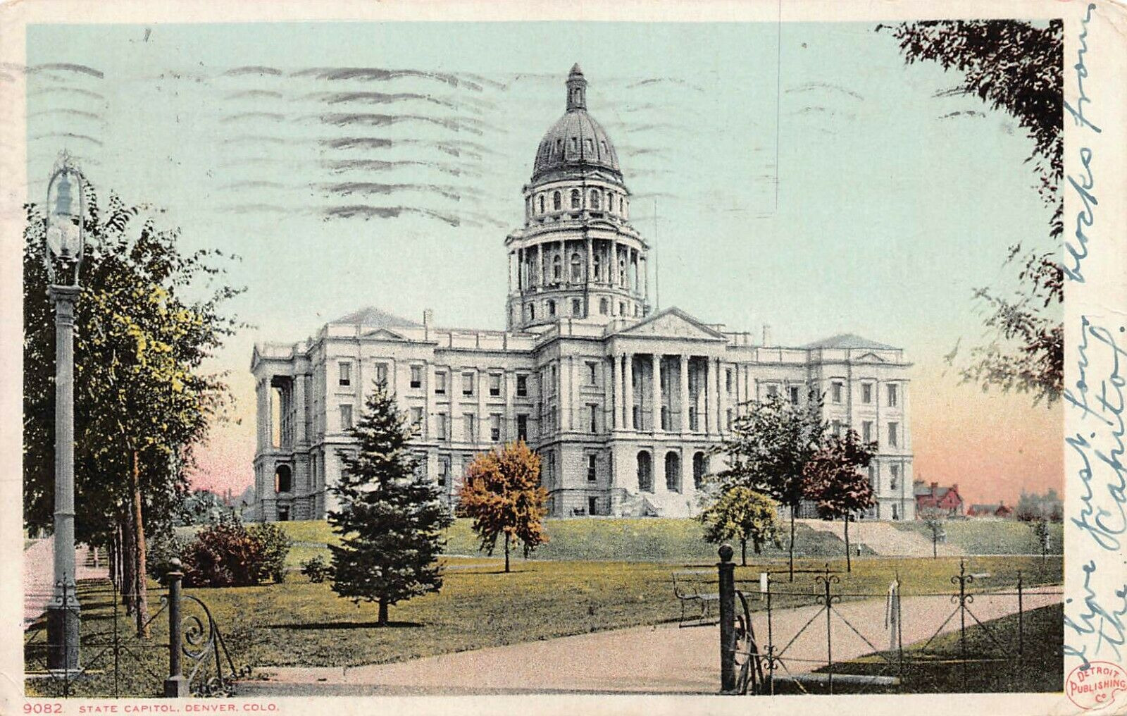 State Capitol, Denver, Colorado, 1908 Postcard, Used, Detroit Photographic Co.
