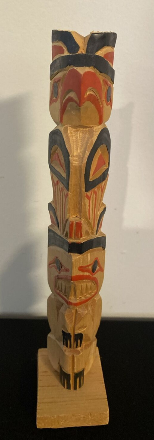 Vintage Pacific Northwest Small Hand Carved Totem