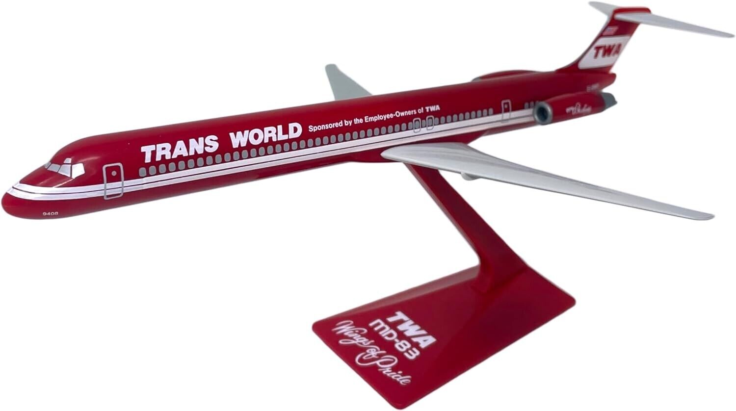 Flight Miniatures TWA MD-83 Wings Of Pride Desk Top Display 1/200 Model Airplane
