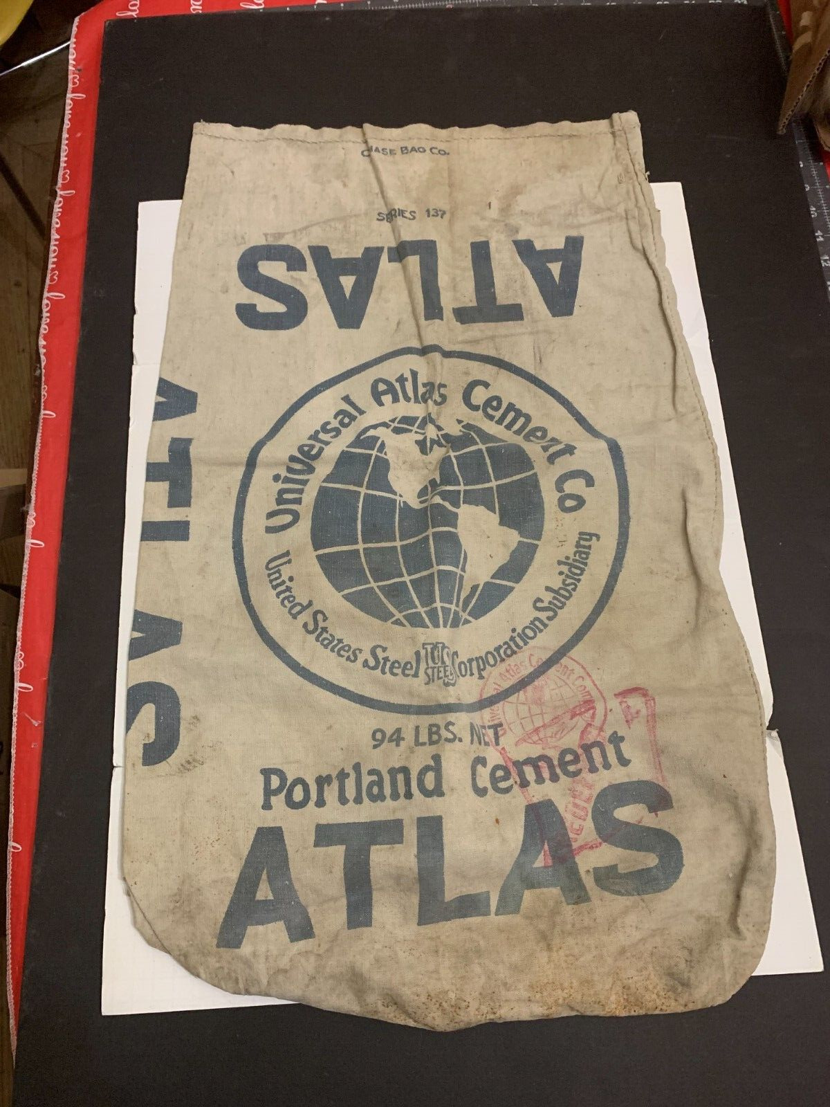 Vintage Portland Cement Universal Atlas Cement Company 94 Pound Cloth Sack