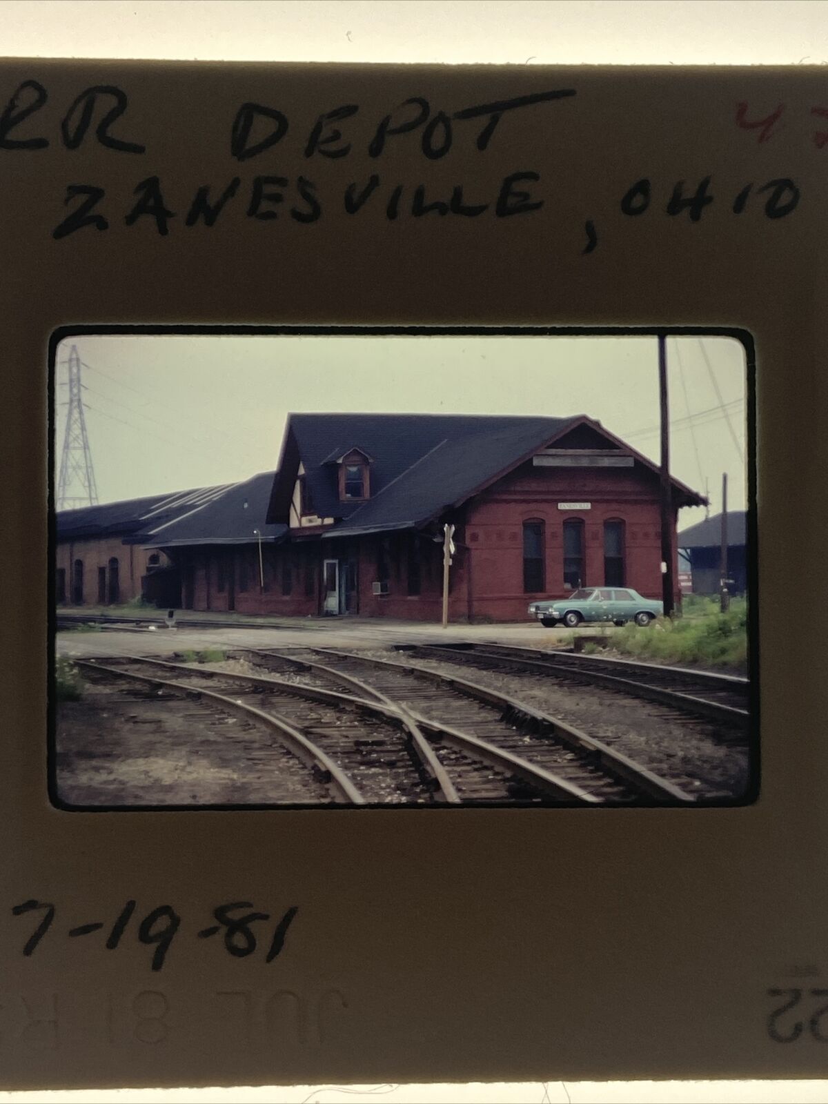 1981 Original 35mm Slide Zanesville Ohio Railroad Depot Kodachrome
