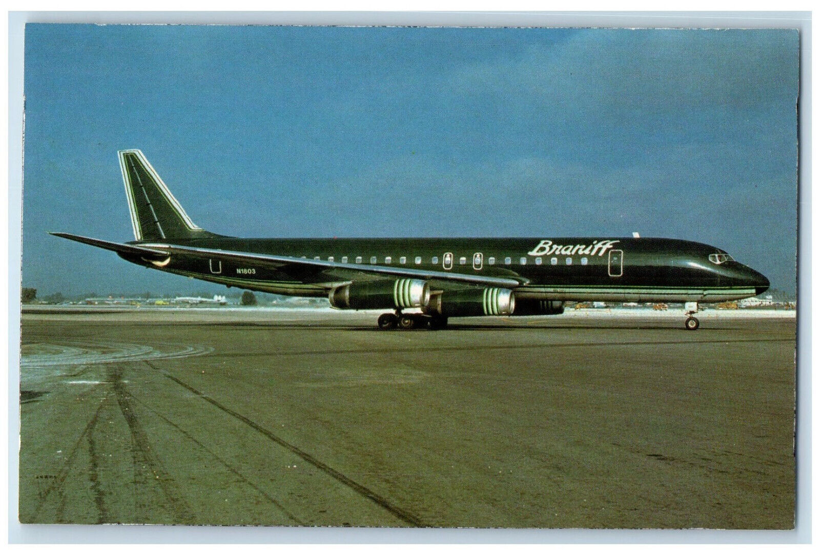 c1970\'s Braniff International McDonnell Douglas DC-8-62 Airplane Postcard