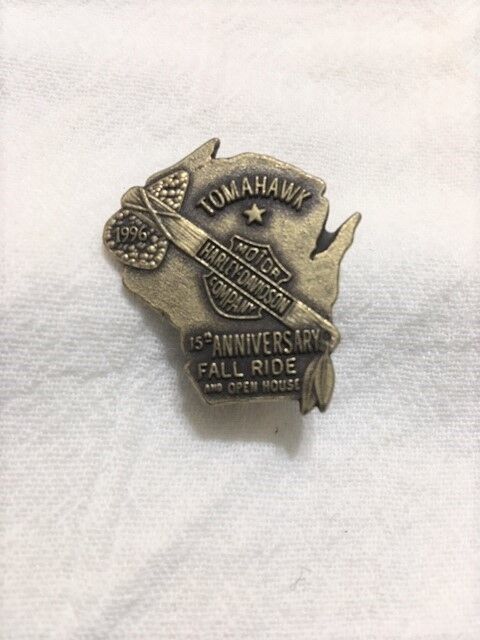 Harley Davidson 1996 Tomahawk Fall Ride and Open House Pin - 15th Anniversary