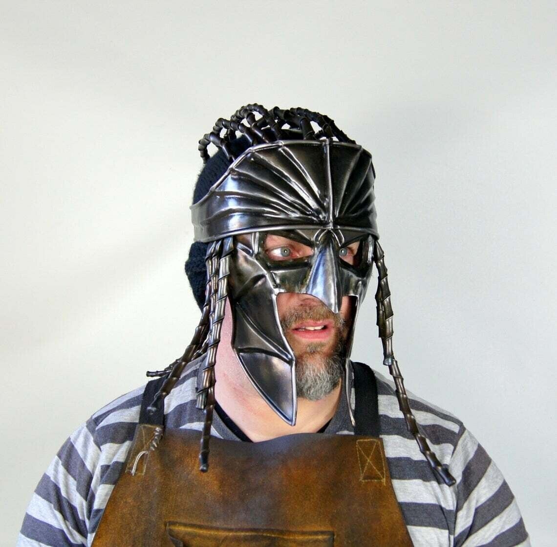 Blackened 18 Gauge Steel Medieval Pirate Fantasy Movie Role Play Armor Helmet