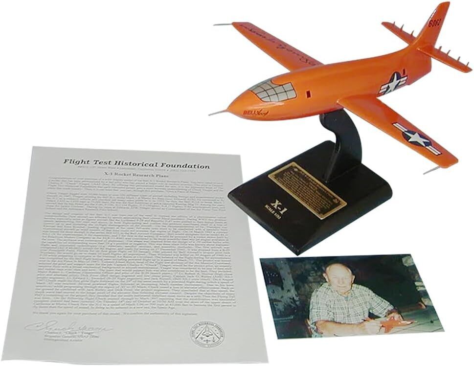 USAF Bell X-1 Experimental Chuck Yeager Signed COA Desk Model 1/32 SC Airplane