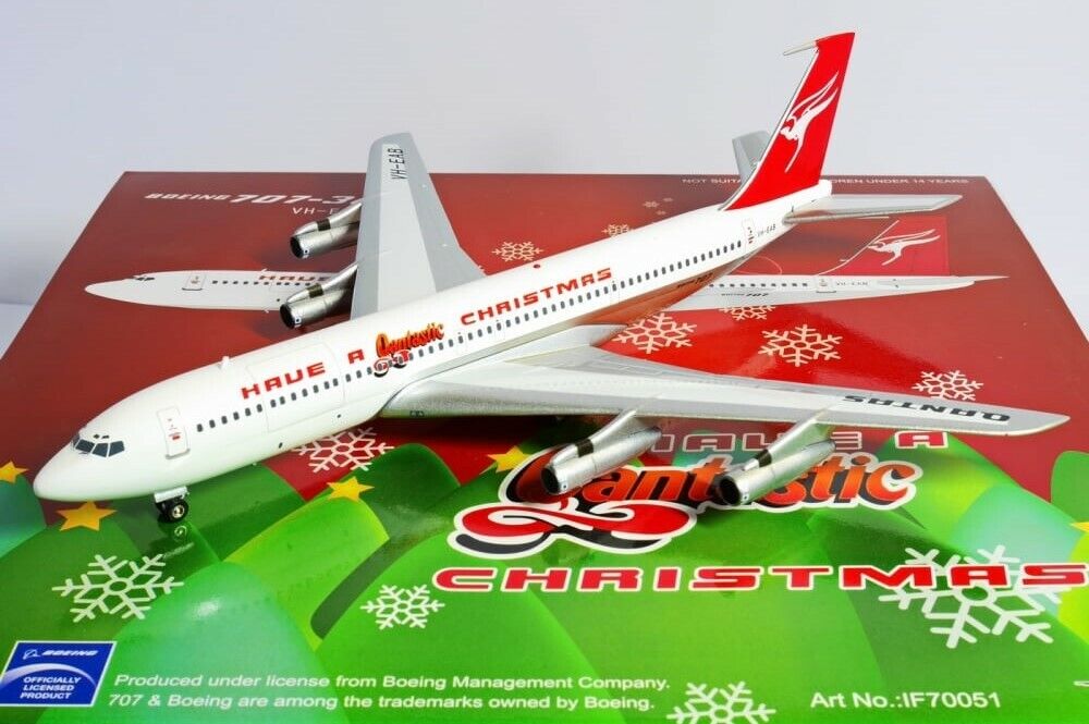 Inflight IF70051 Qantas Airways B707-338C Christmas VE-EAB Diecast 1/200 Model