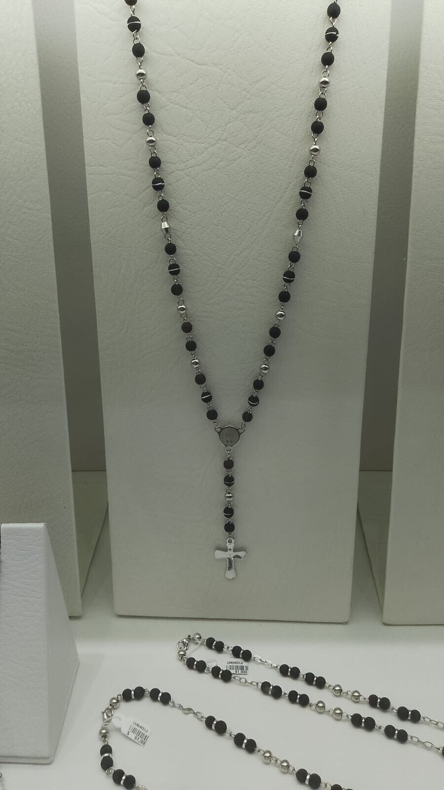 silver Rosary, made In Colombia, beads made from special material in Colombia .