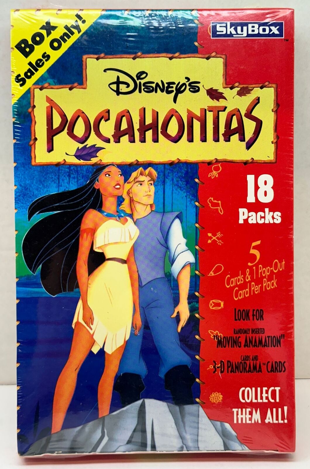 1997 Disney's Pocahontas Trading Card Factory Sealed Box 18 Packs Skybox
