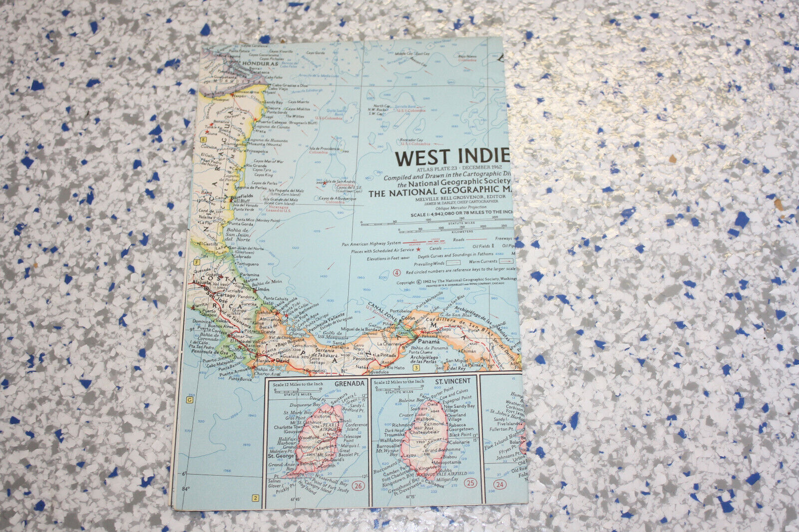 THE WEST INDIES - NATIONAL GEOGRAPHIC MAP - DECEMBER 1962
