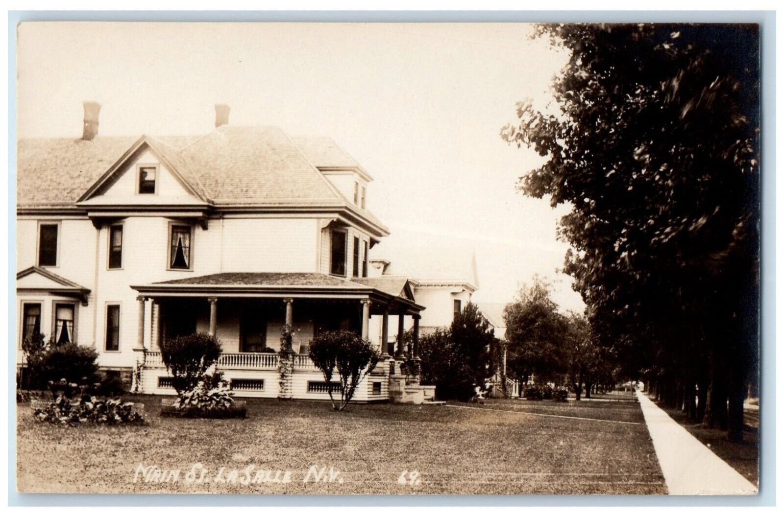 c1910's Main Street House St. La Salle NY, Niagara Falls RPPC Photo Postcard
