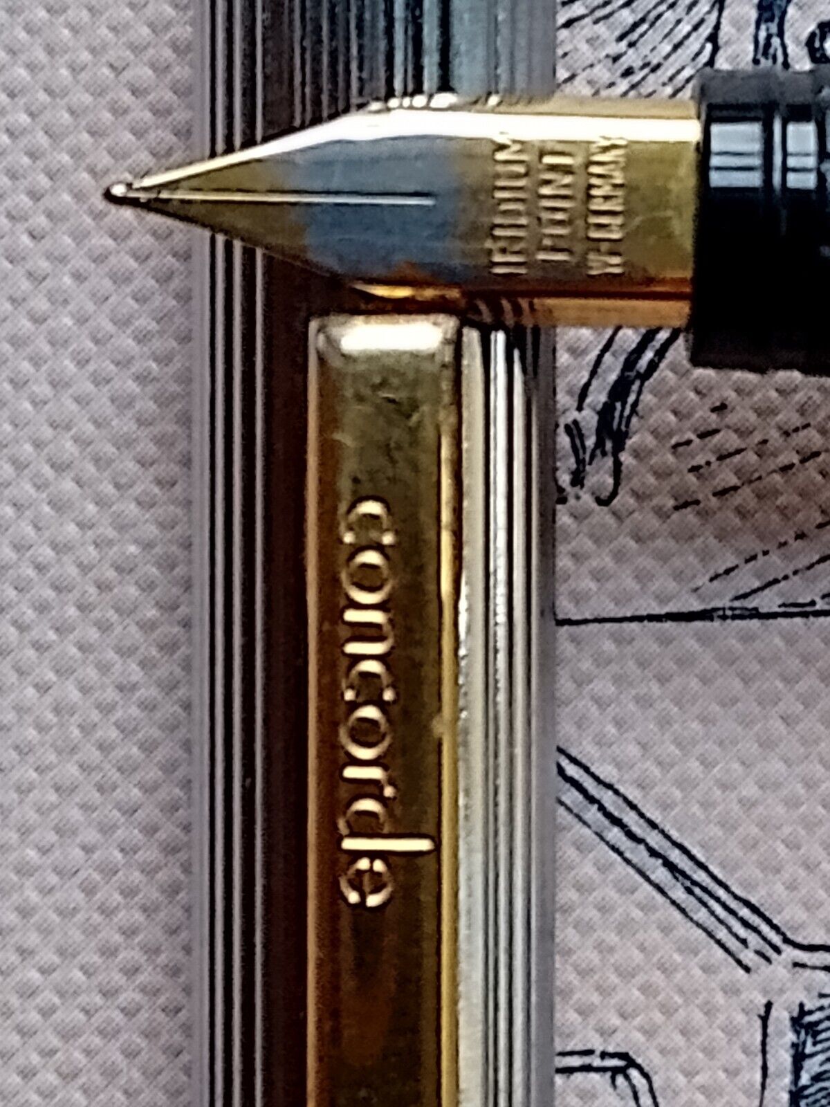 Vintage CONCORDE W. GERMANY CHROME Fountain Pen vtg