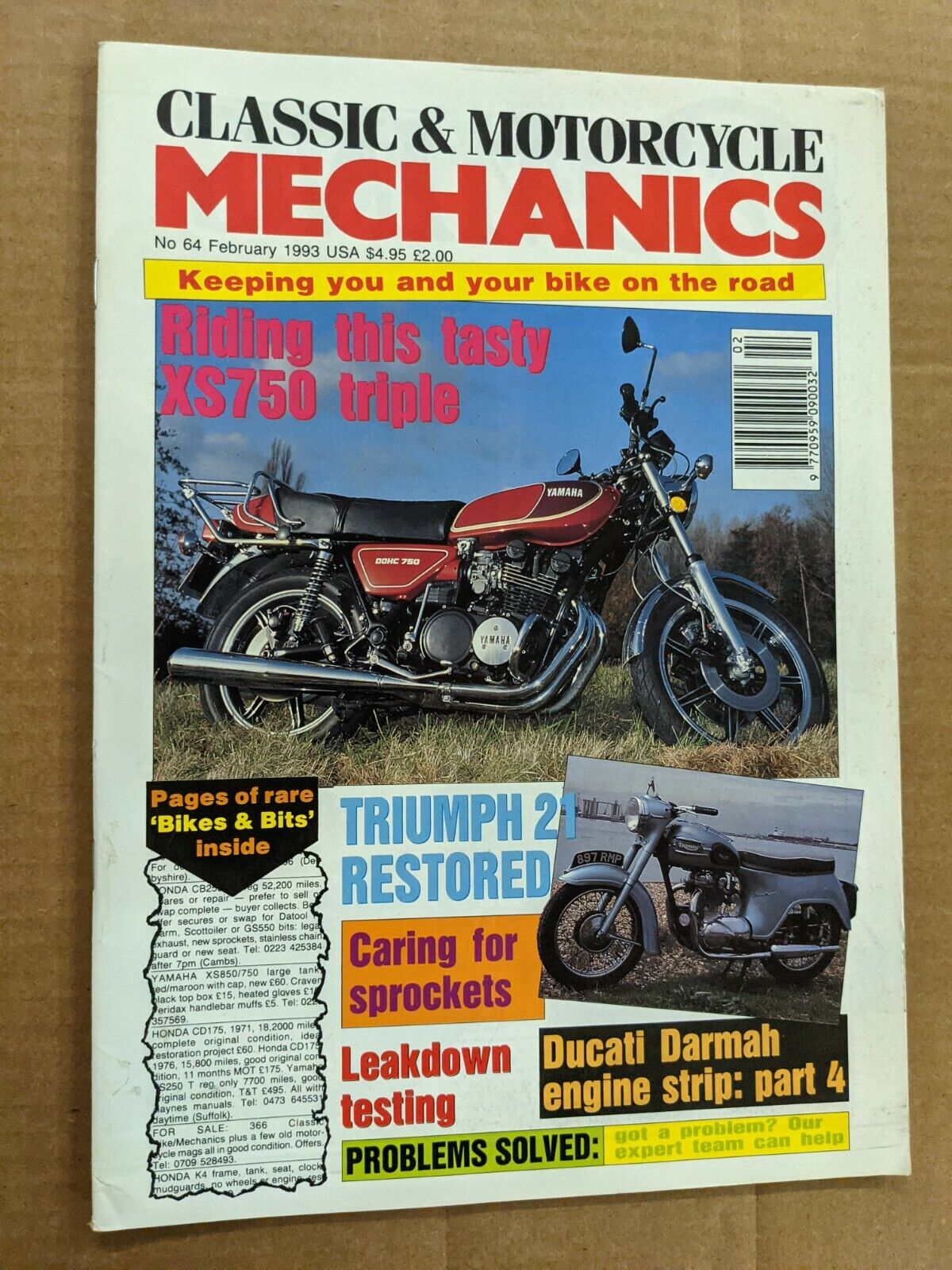 February  1993 (Issue# 64) Classic & Motorcycle Mechanics Magazine M400 