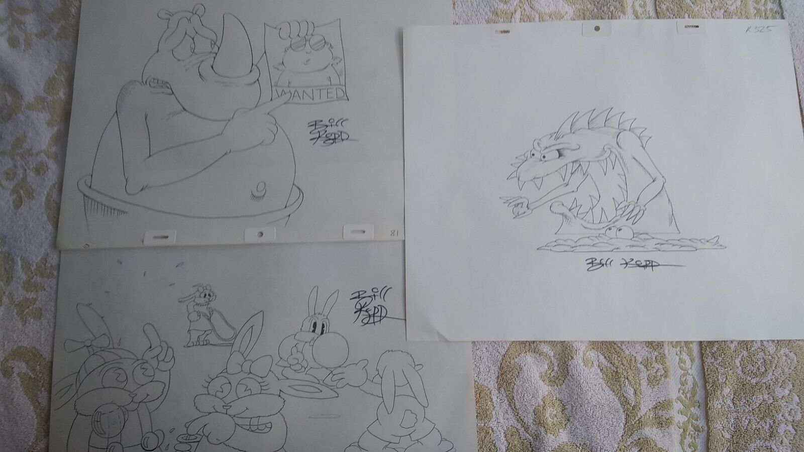 ONE CRAZY SUMMER - ANIMATION DRAWINGS - FAB 3 - #5 - SIGNED BY BILL KOPP