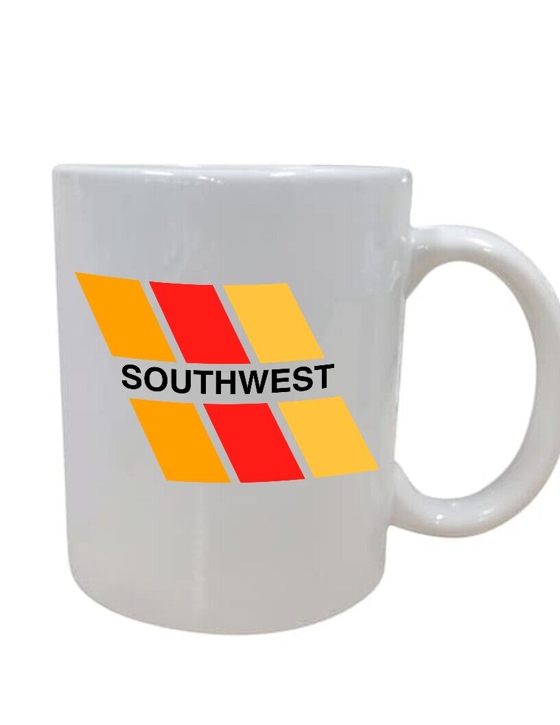 Southwest Airlines Retro Logo Souvenir US Air Travel Pilot Coffee Mug Tea Cup 