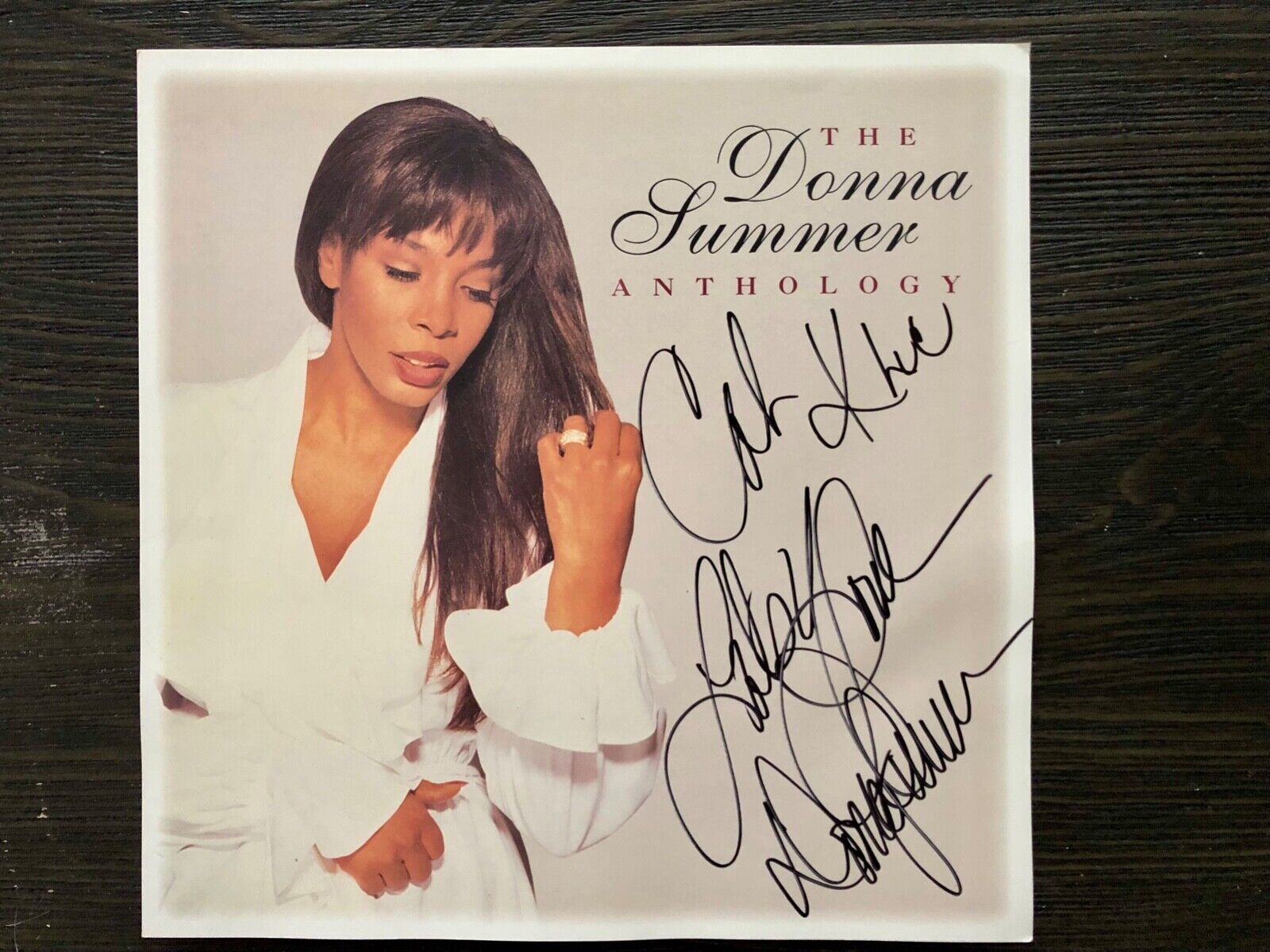 DONNA SUMMER Authenticated, Anthology Promo paper poster in Person / Proof