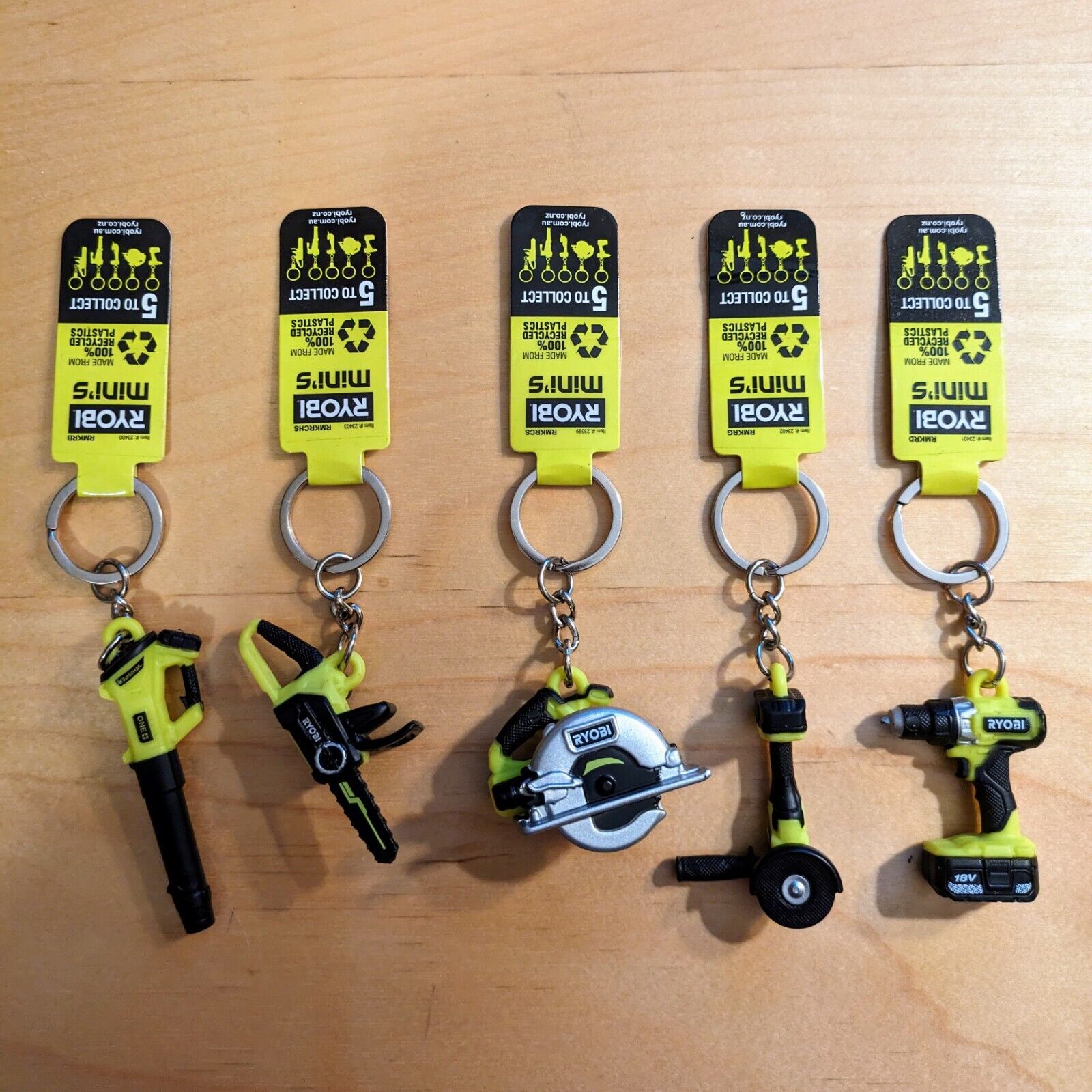 RYOBI Mini’s Keyring Keychain One+ Power Tools - Complete set of 5 - NEW