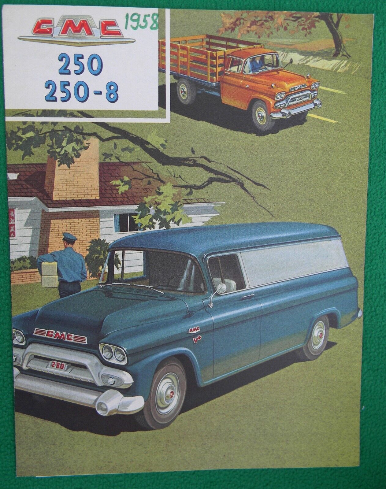 1958 Vintage Original  1958 GMC 250 250-8 Panel Truck Sales Brochure Folder