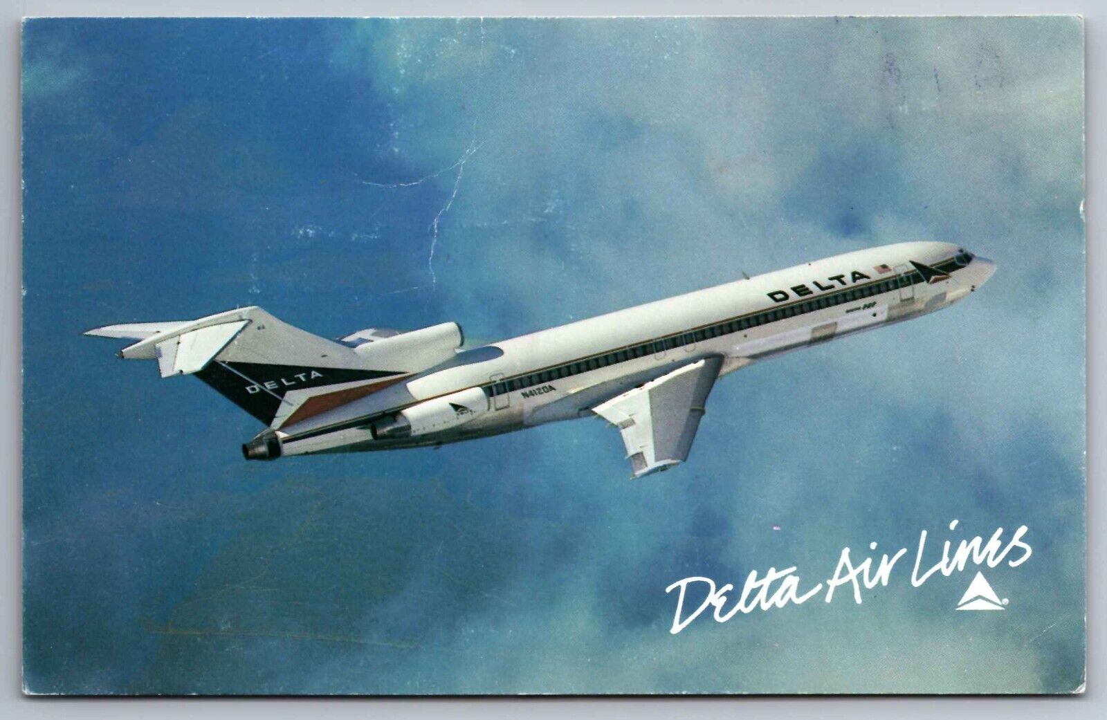 Postcard Delta Air Lines Boeing 727 with a cruising speed of 530mph.  F 20