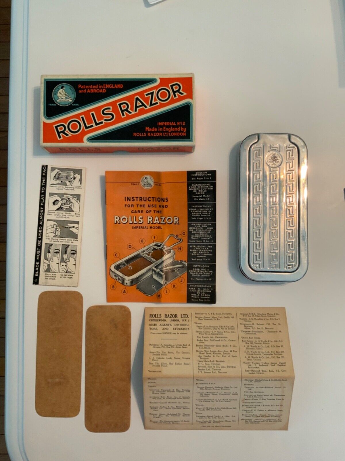 Vintage No. 2 Rolls Razor w/Box & Instructions - Made in England - No Blades