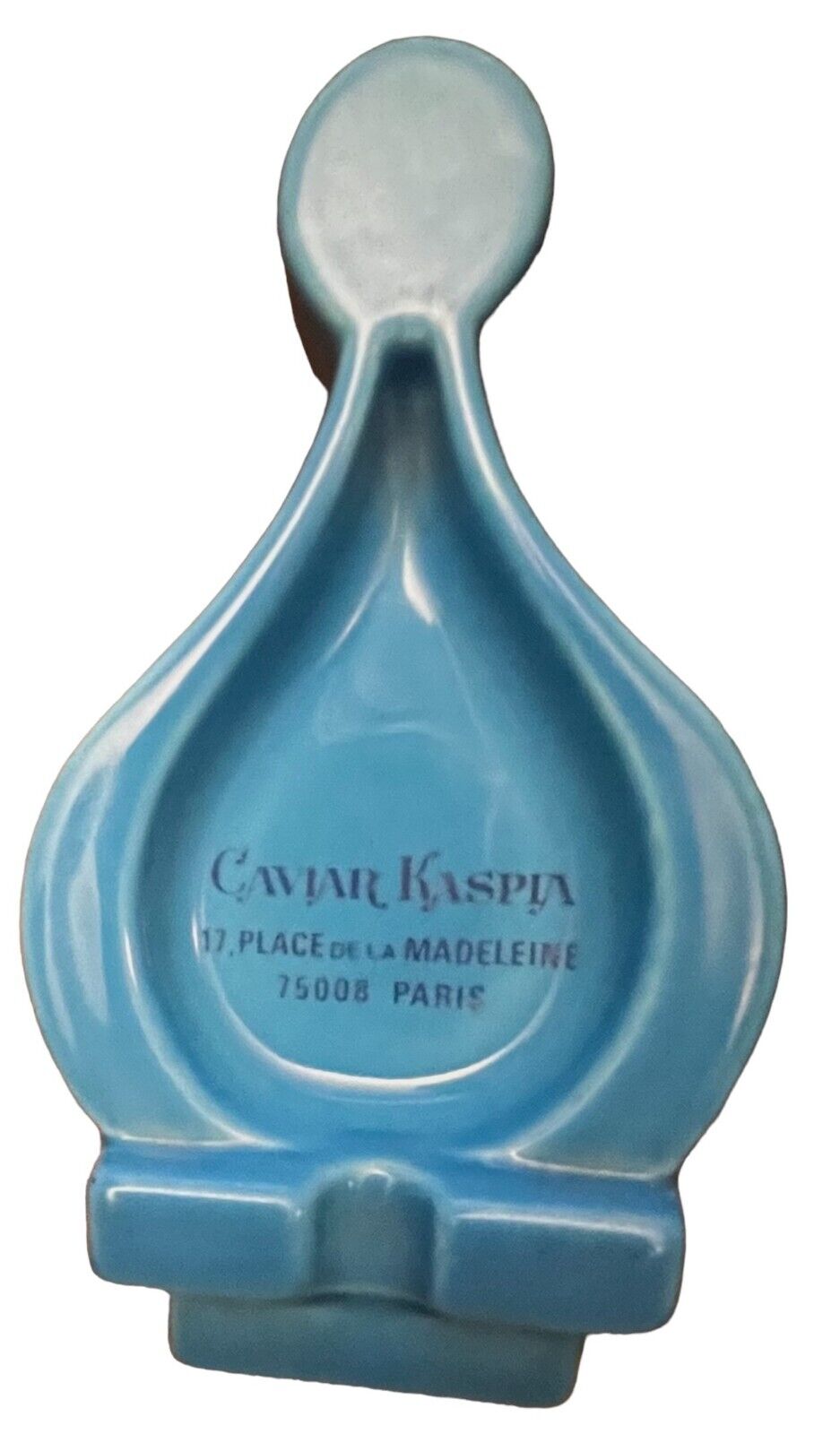 Caviar KASPIA Restaurant,  Paris, Iconic Aqua, Ashtray, Rare COLLECTIBLE