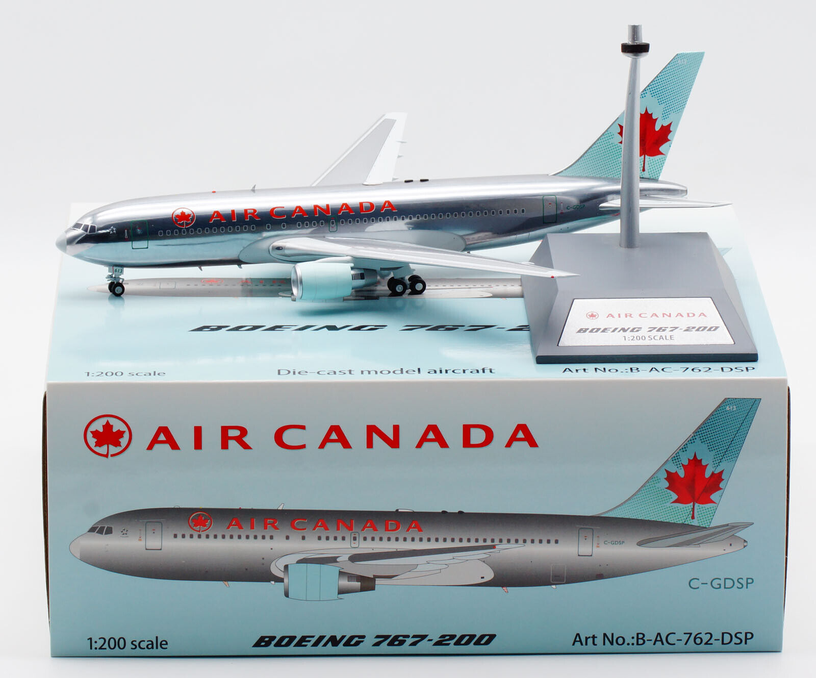 B-Models 1:200 AIR CANADA Boeing B767-200ER Diecast Aircraft Jet Model C-GDSP
