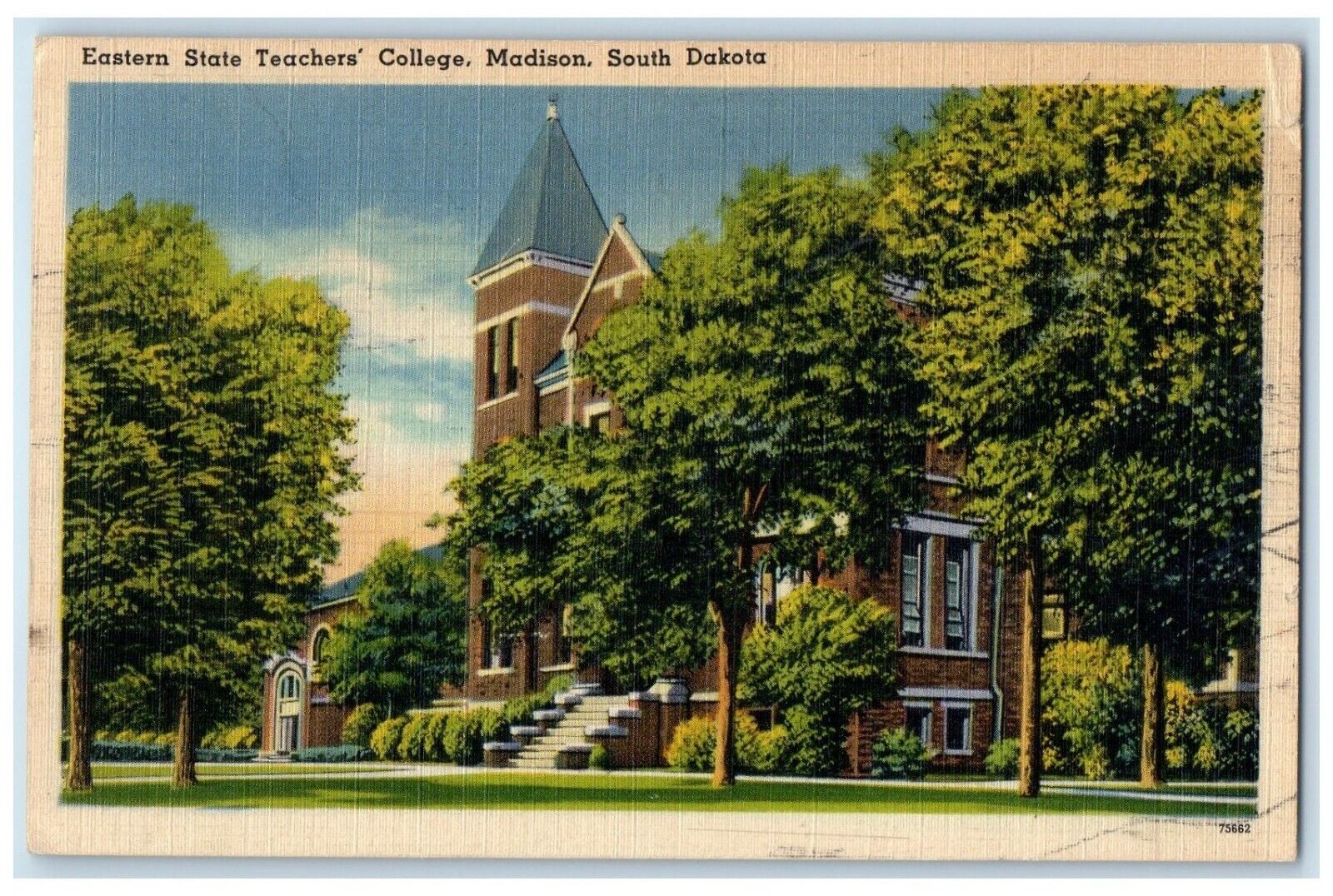 1957 Eastern State Teachers College Exterior Field Madison South Dakota Postcard