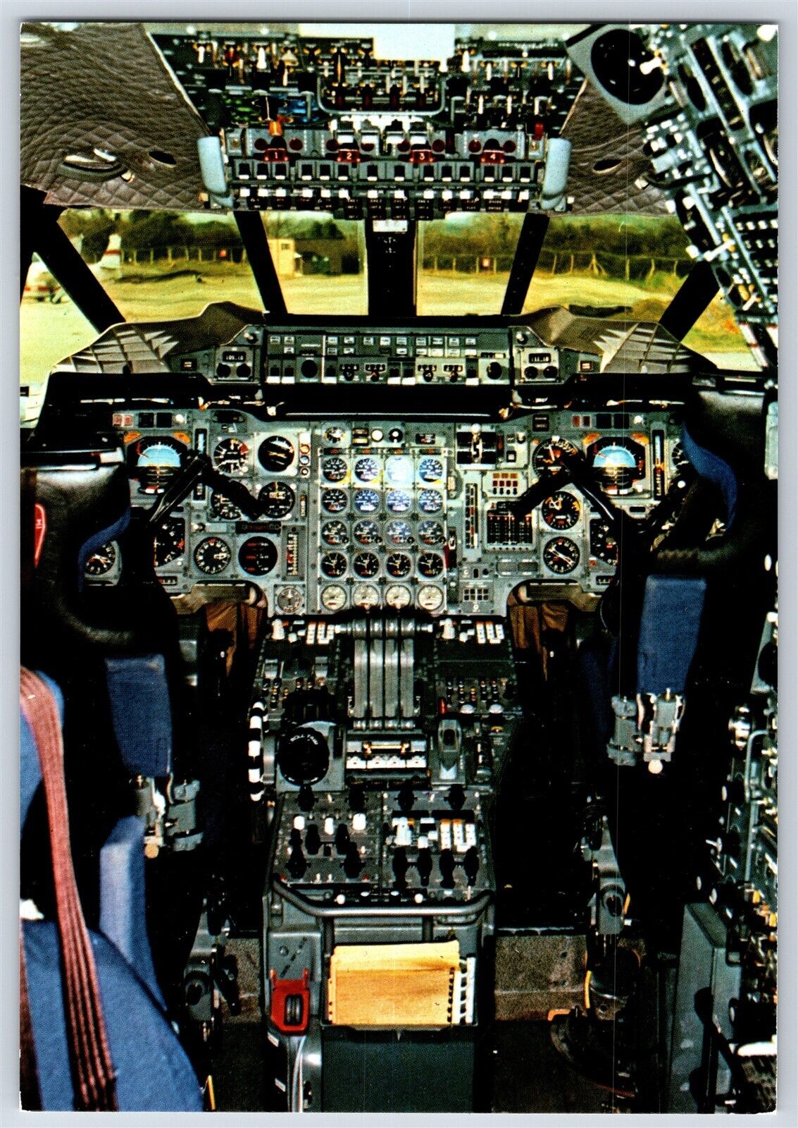 Airplane Postcard British Airways Airlines Concorde Cockpit Flight Deck BT18
