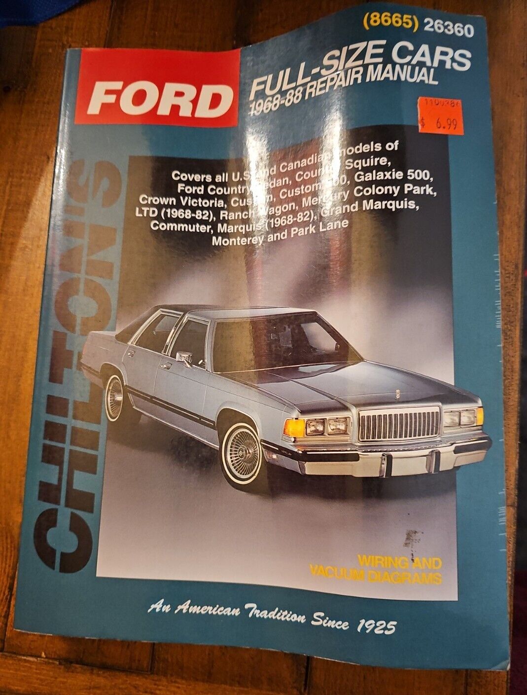 Chilton Ford/Mercury Full Size Cars Repair Manual 1968-1982 Part No.#8665