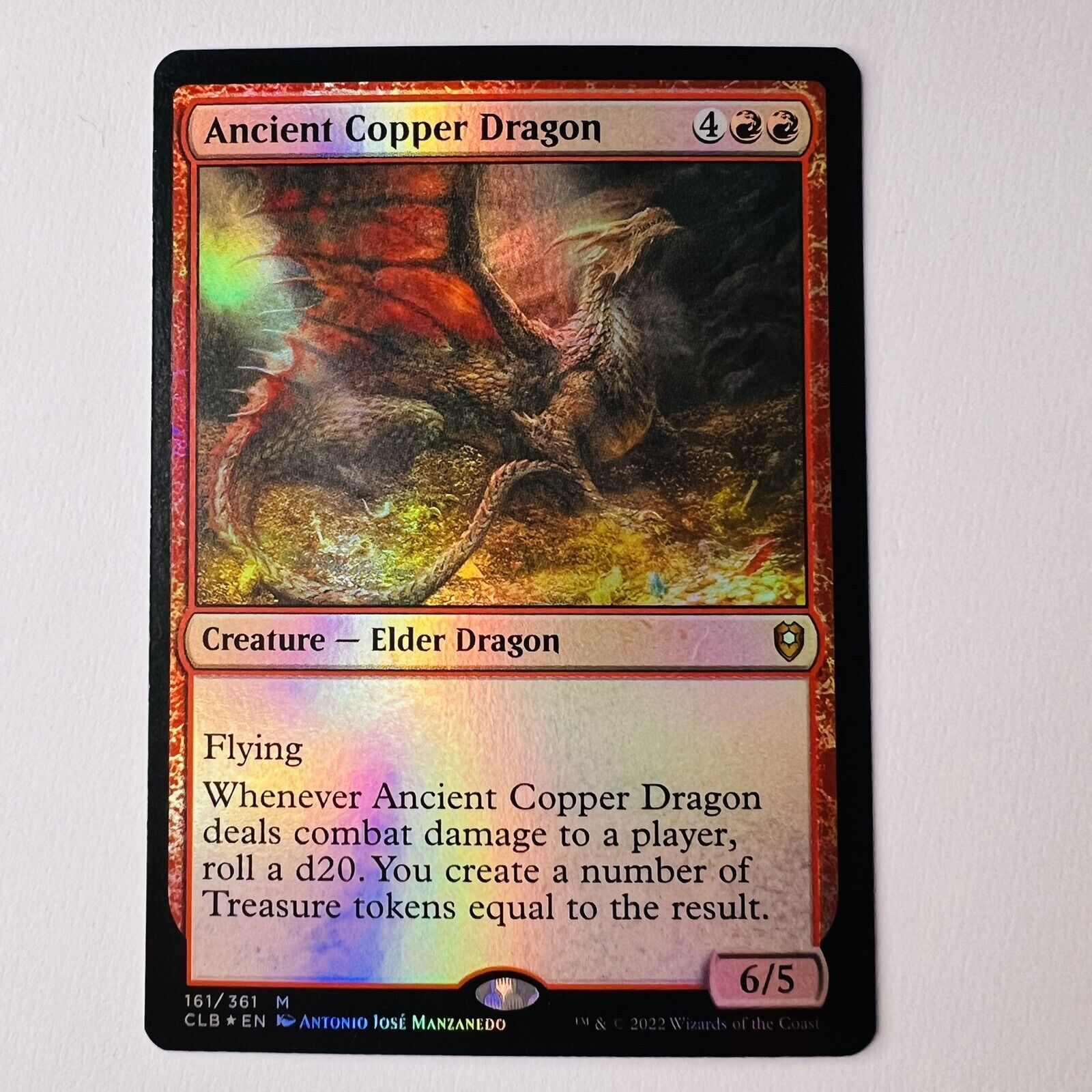 Magic The Gathering Mtg Ancient Copper Dragon Foil  Baldur\'s Gate Excellent