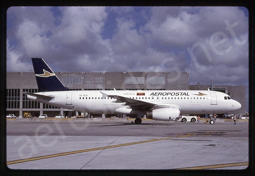 Aeropostal Airbus A320-200 EI-TLO Dec 98 Kodachrome Slide/Dia A1