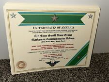 USAF SMALL ARMS EXPERT / 2ND AWARD COMMEMORATIVE CERTIFICATE ~ W/PRINTING TYPE-1 picture