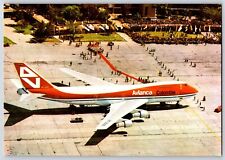 Airplane Postcard Avianca Airline 1st Boeing 747 Medellin Colombia Movifoto BT19 picture