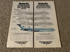 Vintage 1983 REPUBLIC AIRLINES Print Ad 1980s AIRPLANE picture