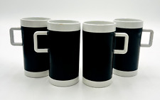 Vtg Braniff International Airlines Expresso 4 Oz Cup Mug Black White Lot Of 4 picture
