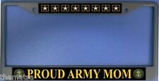 PROUD ARMY MOM USA MADE MILITARY LOGO  CHROME CAR LICENSE PLATE FRAME  picture