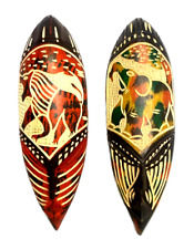 2 WHOLESALE African Ghana wooden mask Wall Decoration Lions and elephant.-267 picture