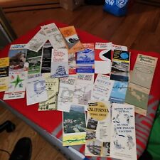 Vintage 60 & 70s railroad train and bus flyers schedules plus vacation lot of 25 picture