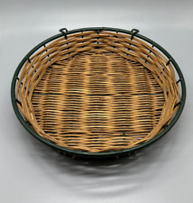 Vintage Wicker & Metal Round Basket / 10