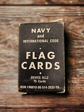 VTG Navy & International Code Flag Cards Device 5LL2 74 Cards (One  Missing)  picture