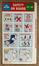 KLM 737-300 SAFETY CARD 1/98 picture