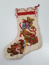 Sunset Stitchery Stocking Jingles Loves Christmas Bears Holiday #2001 Complete  picture