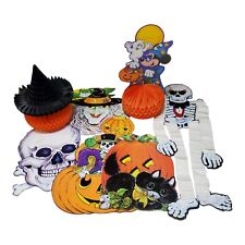 Lot Of 7 Vintage Halloween Decorations Die Cut Honeycomb Disney Pumpkin Skeleton picture