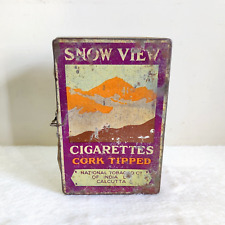 1930 Vintage National Tobacco Co Snow View Cigarette Advertising Litho Tin CG247 picture