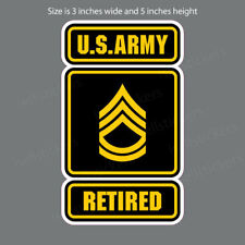 AR-2290 Army Logo Retired Sergeant First Class SFC E7 Bumper Sticker Decal 3x5 picture